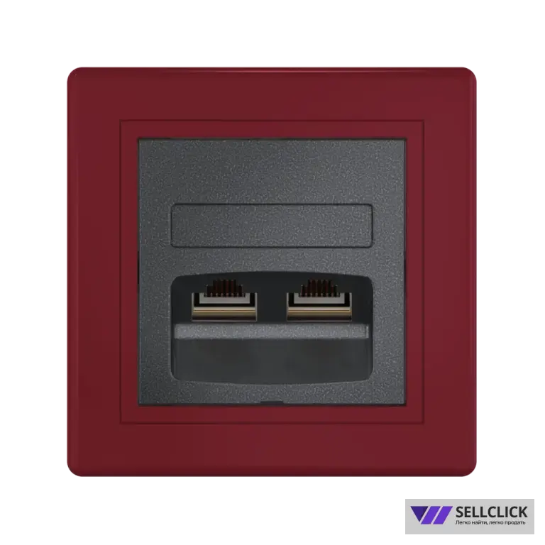 Розетка скрытой установки CADUCEUS ALING PRESTIGE двойная, компьютерная с модулями Keystone RJ45 8P8C, cat.5e, FTP
