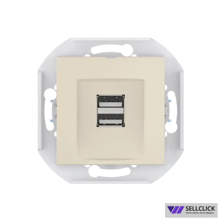 Розетка скрытой установки CADUCEUS ALING PRESTIGE двойная, USB, тип А, для зарядки устройств, 2,1А, 5В=, 250В~, механизм