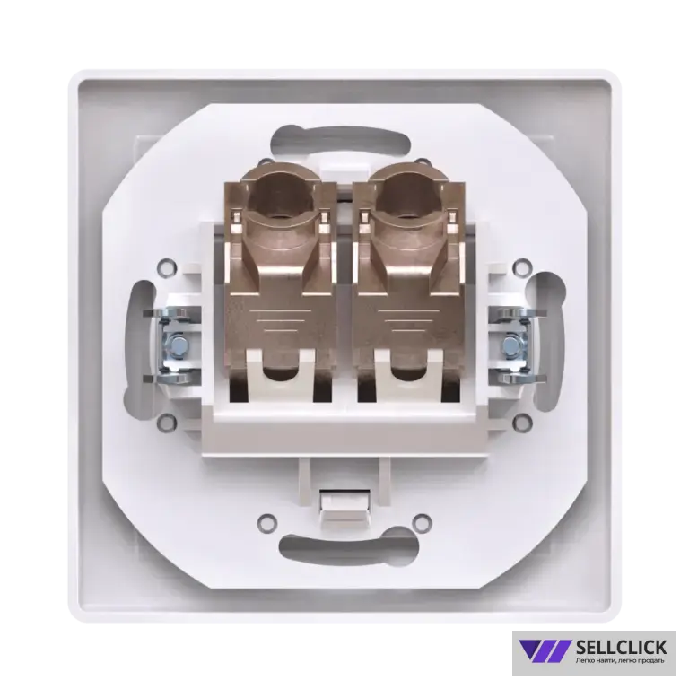Розетка скрытой установки CADUCEUS ALING PRESTIGE двойная компьютерная с модулями Keystone RJ45 8P8C, cat.6, FTP