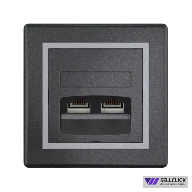 Розетка скрытой установки CADUCEUS ALING PRESTIGE двойная, компьютерная с модулями Keystone RJ45 8P8C, cat.5e, UTP