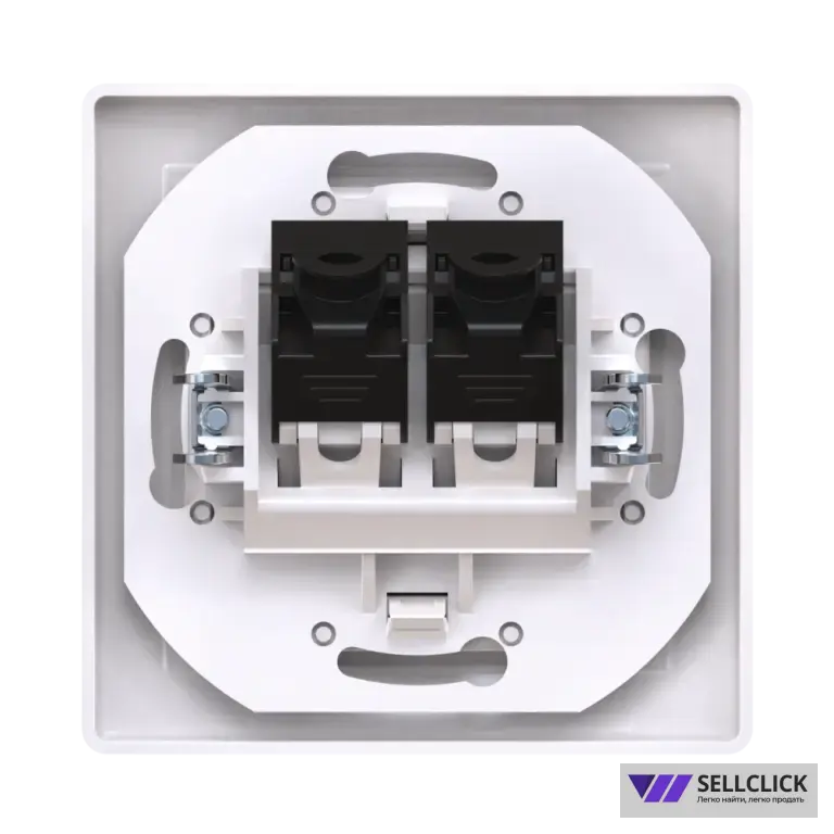 Розетка скрытой установки CADUCEUS ALING PRESTIGE двойная, компьютерная с модулями Keystone RJ45 8P8C, cat.5e, UTP