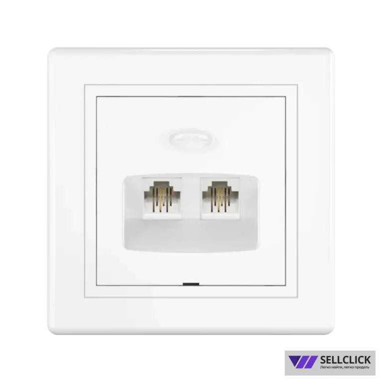 Розетка скрытой установки CADUCEUS ALING PRESTIGE, 2хRJ12 6P2C, двойная, телефонная