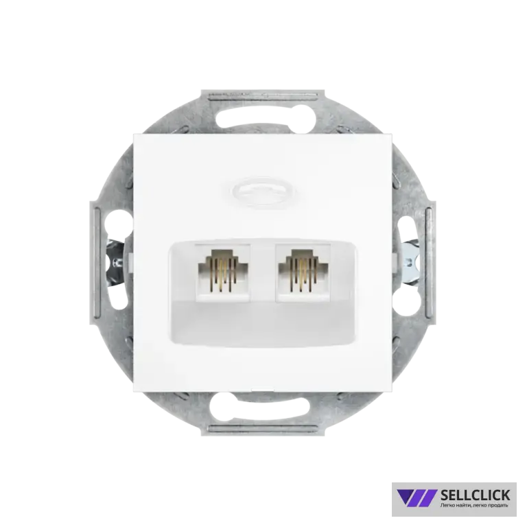 Розетка скрытой установки CADUCEUS ALING PRESTIGE 2хRJ12 6P2C двойная, телефонная, механизм