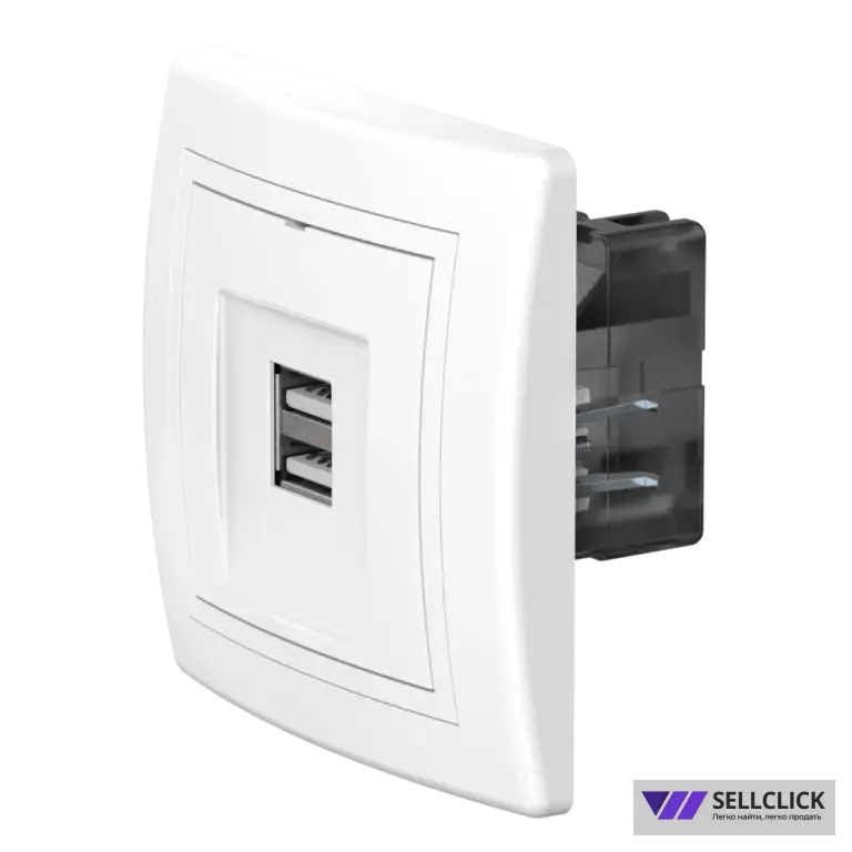 Розетка скрытой установки CADUCEUS ALING PRESTIGE двойная, USB, тип А, для зарядки устройств, 2,1А, 5В=, 250В~