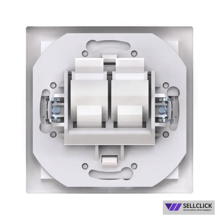 Розетка скрытой установки CADUCEUS ALING PRESTIGE с модулями Keystone 2хRJ12 6P6C cat. 3, двойная, телефонная