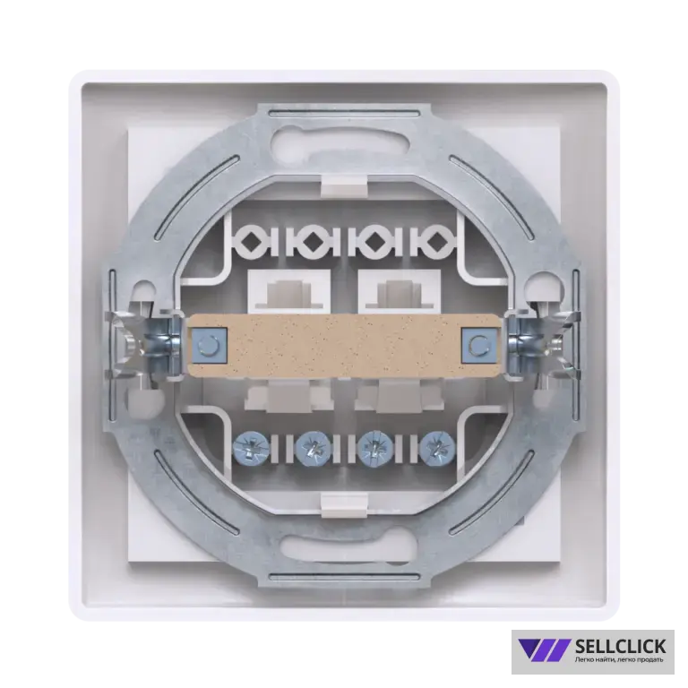 Розетка скрытой установки CADUCEUS ALING PRESTIGE, 2хRJ12 6P2C, двойная, телефонная