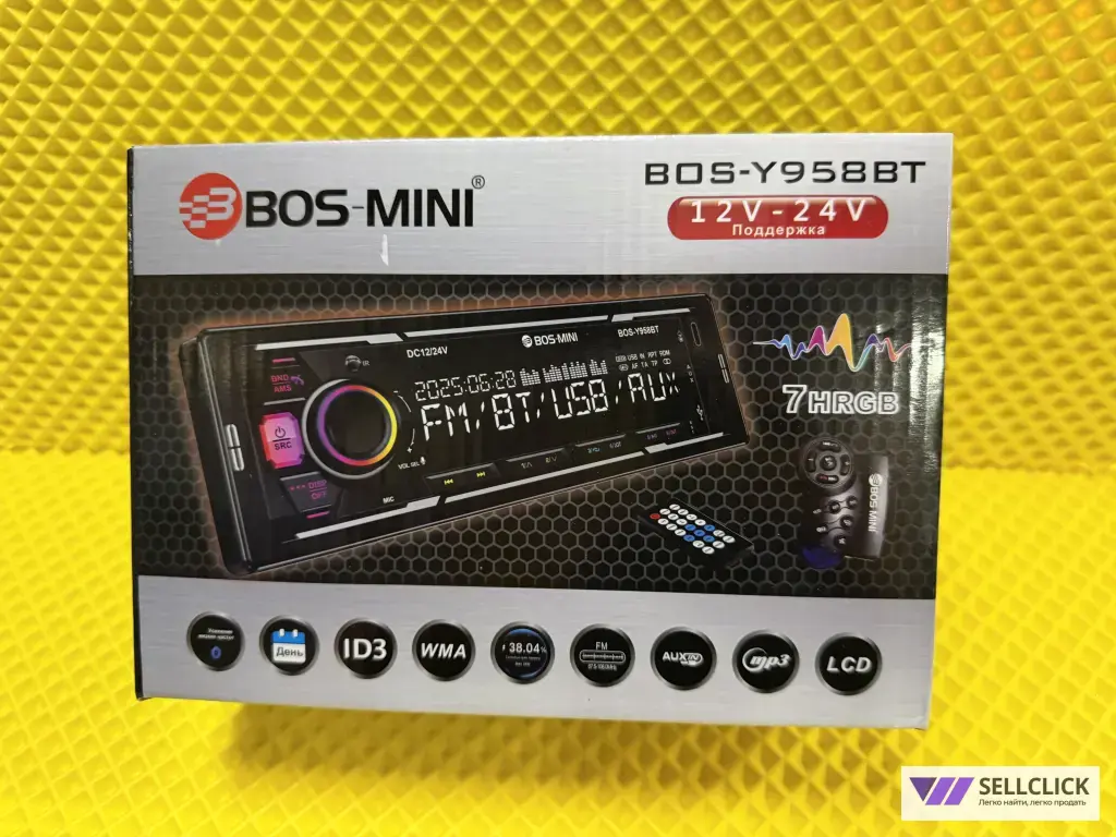 Магнитола 12/24v BOS-mini BOS-Y958BT