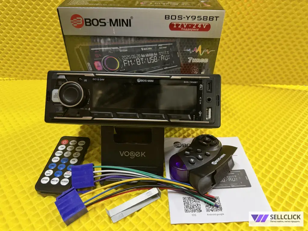 Магнитола 12/24v BOS-mini BOS-Y958BT
