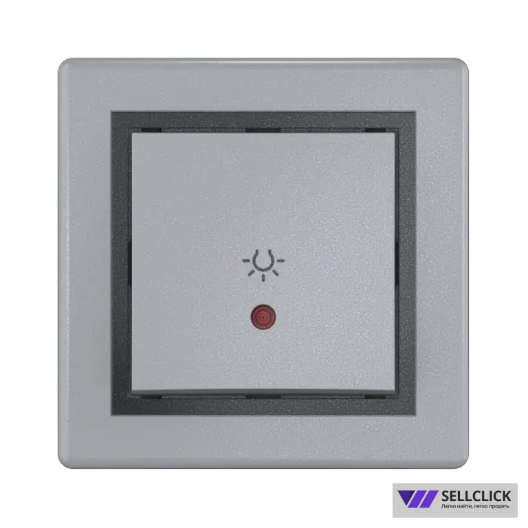 Выключатель скрытой установки CADUCEUS ALING PRESTIGE кнопочный, с символом "Свет", с индикацией, 10АХ, 250В~