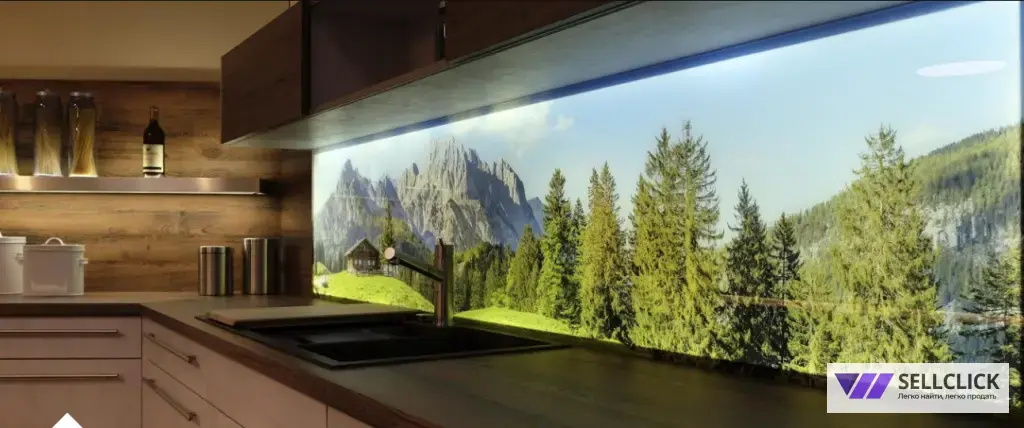 Стеклянные фартуки для кухни на заказ