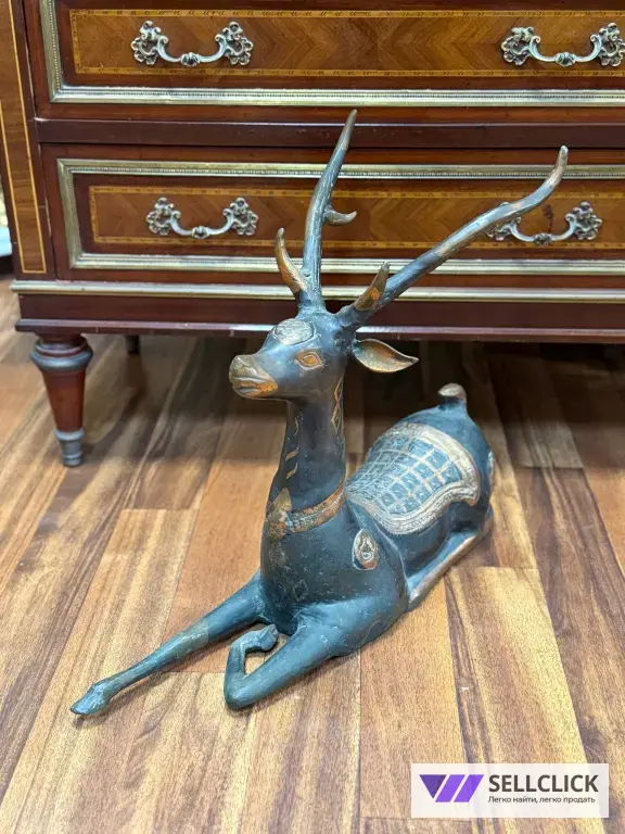 Физ скульптура. Декор. Олени. Статуэтка. Винтажная мебель. Бронза