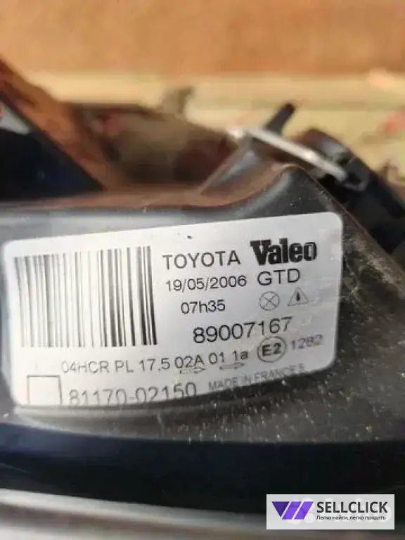 Фара передняя левая toyota corolla 120 хэтчбек