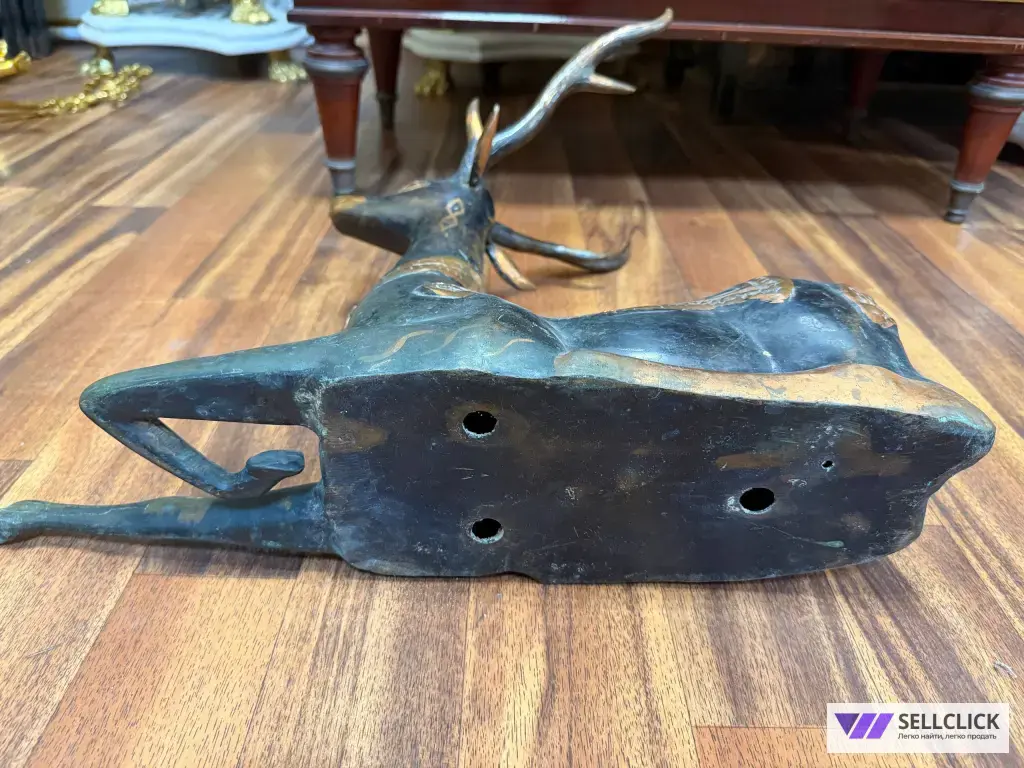 Физ скульптура. Декор. Олени. Статуэтка. Винтажная мебель. Бронза