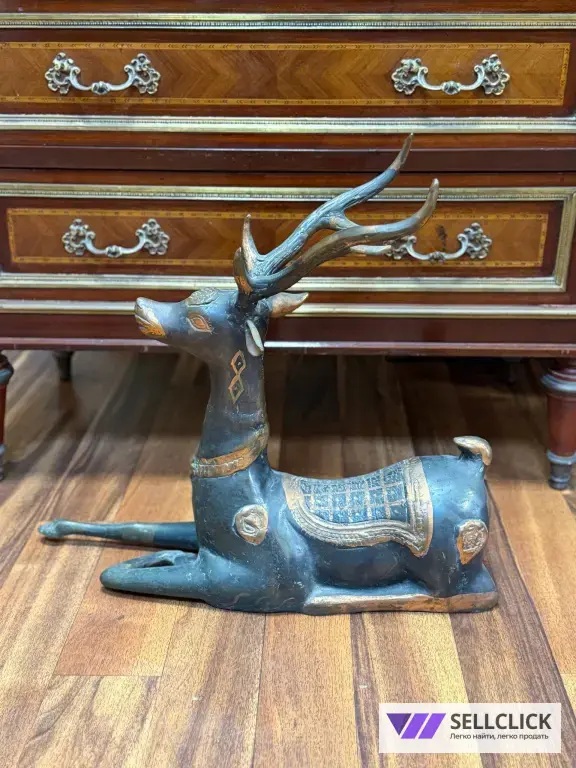 Физ скульптура. Декор. Олени. Статуэтка. Винтажная мебель. Бронза