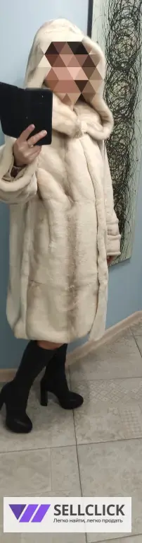 Шуба из стриженного бобра с норкой