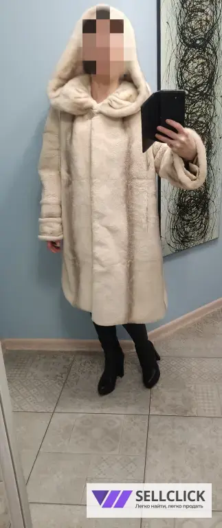 Шуба из стриженного бобра с норкой