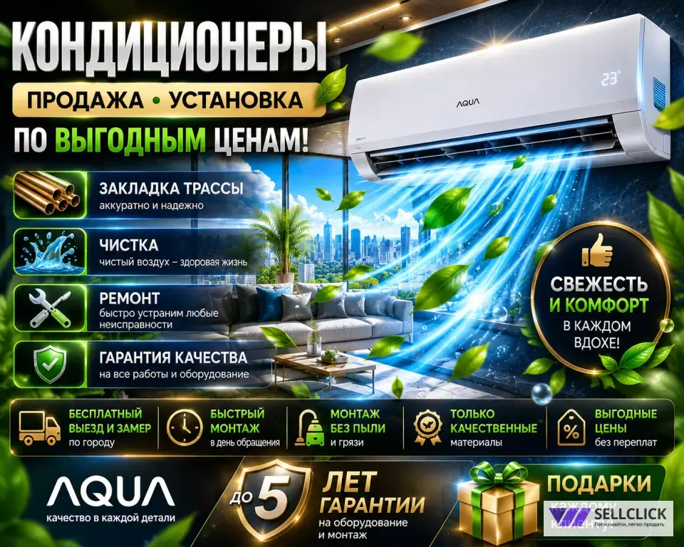 Установка кондиционеров Чистка Закладка трассы Вентиляция Продажа Гарантия Доставка
