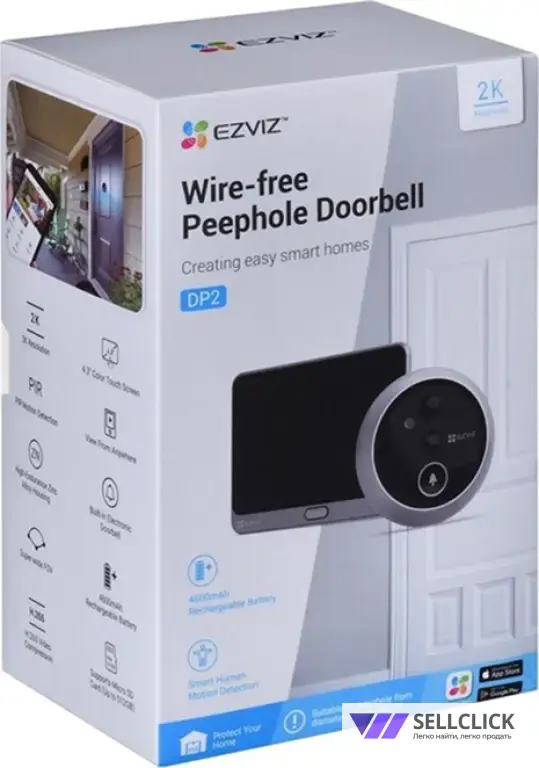 Ezviz CS-DP2 сенсорный Wi-Fi дверной глазок с ответной станцией
