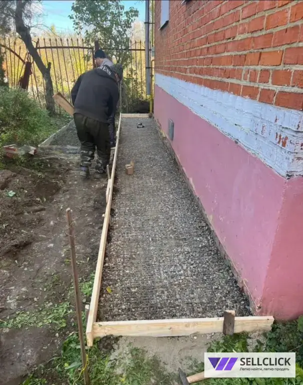 Бетонные работы, фундамент отмостки