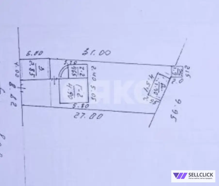 Дом 59 м², участок 454 сот.
