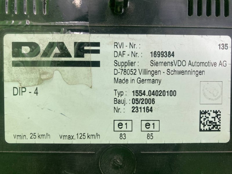 Панель приборная DAF XF95