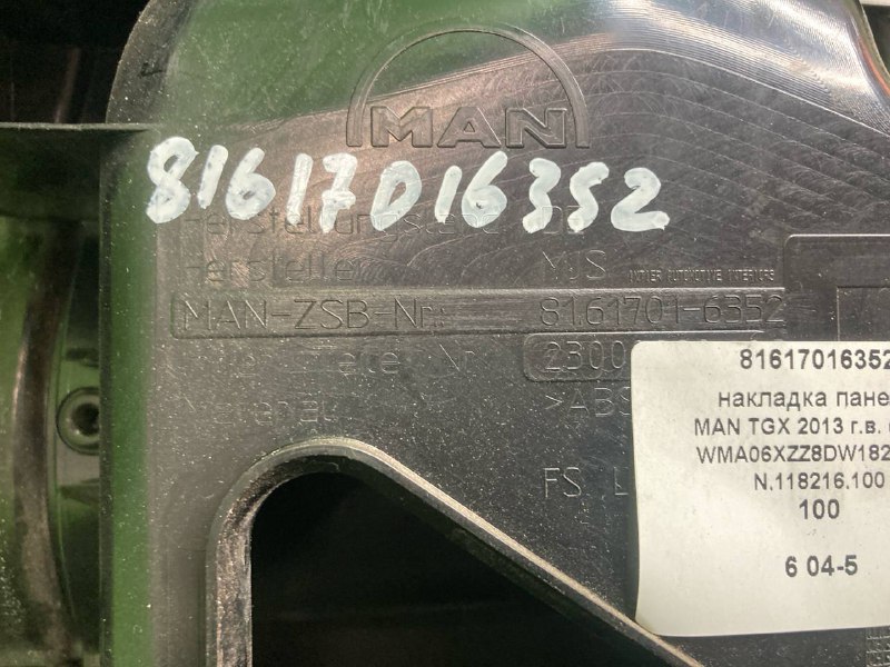 Накладка панели MAN TGX