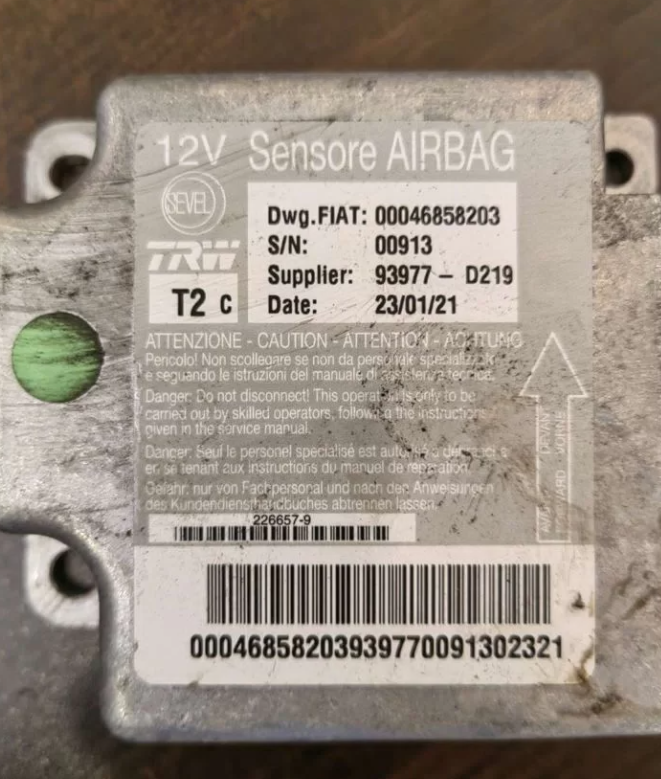 Блок управления подушками безопасности Fiat