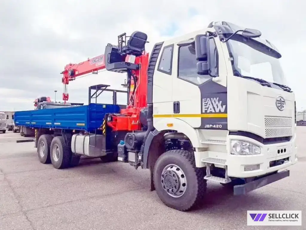 Бортовой грузовик FAW J6P CA3250 с КМУ Kanglim