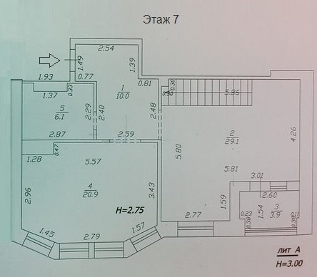 3-к. квартира 130 кв.м, 7/8