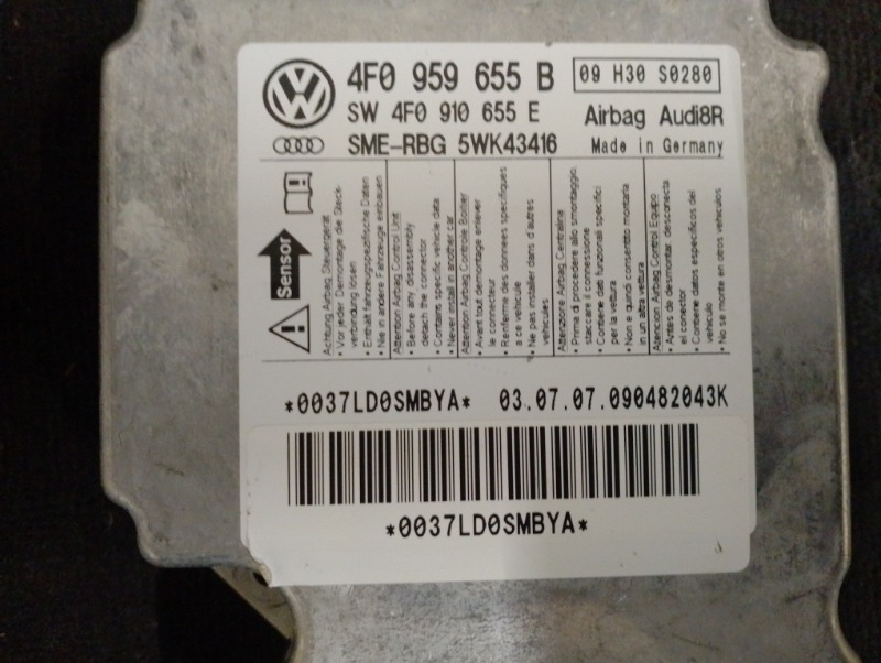 Блок управления AIR BAG на Audi A6 C6 4F / Ауди А6 С6 4Ф 2006-2012г.\nОригинал.\nВ отличном состоянии. Без дефектов.\nГарантия на установку и проверку.\nКонтрактная запчасть из Японии. \nОтправим в регионы ТК.\nНа этот автомобиль есть и другие запчасти.