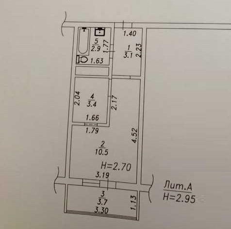 1-к. квартира 23 кв.м, 7/14