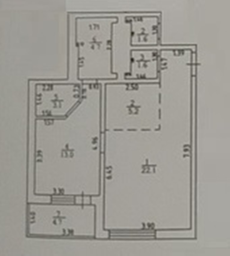 1-к. квартира 56 кв.м, 3/20