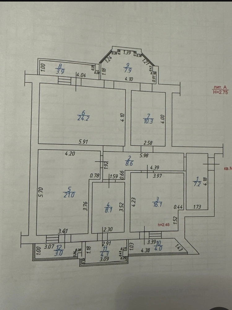 3-к. квартира 118.6 кв.м, 5/5