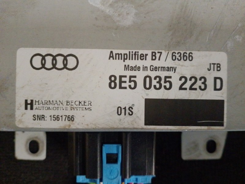 Усилитель акустической системы усилитель звука на Audi A4 B7 / Ауди А4 Б7 2005-2007г.\nОригинал.\nВ отличном состоянии. Без дефектов.\nГарантия на установку и проверку.\nКонтрактная запчасть из Японии. \nОтправим в регионы ТК.\nНа этот автомобиль есть и д