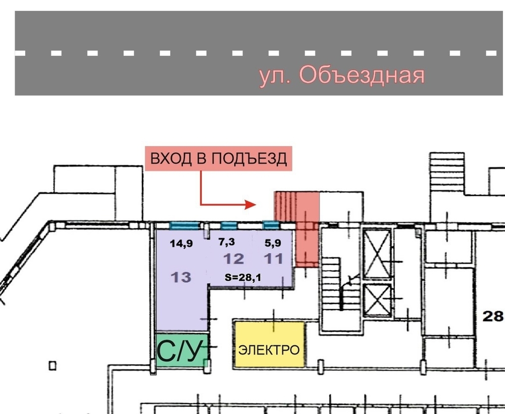 Торговое помещение 28.1 кв.м