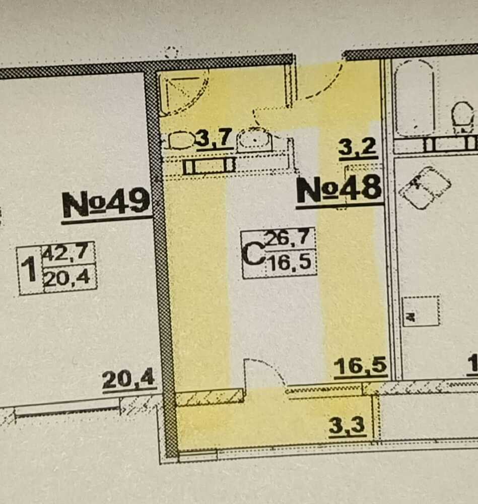 Студия 26 кв.м, 6/17