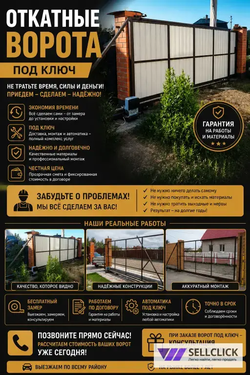 Откатные ворота к частному домы