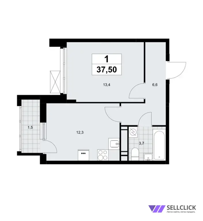 Квартира 2 комнаты, 38 м², 11/17 эт., Собственник