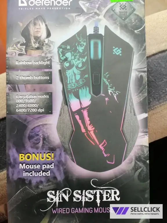 Мышь+коврик проводная Defender Sin'Sister GM-933