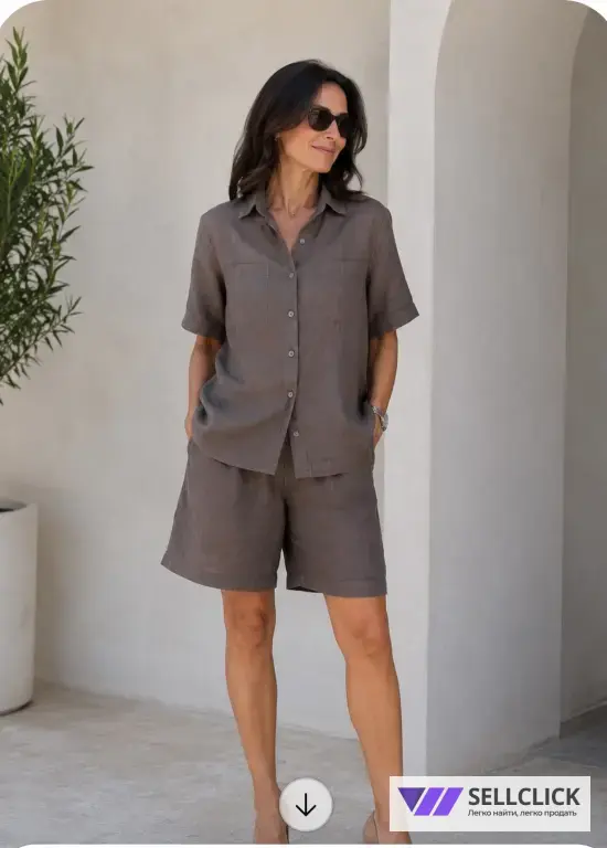 Костюм Brunello Cucinelli льняной с шортами 46-48
