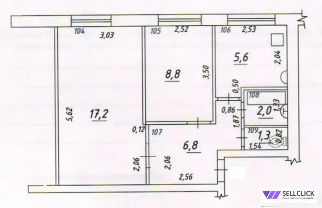 Квартира 2 комнаты, 42 м², 1/5 эт., Собственник