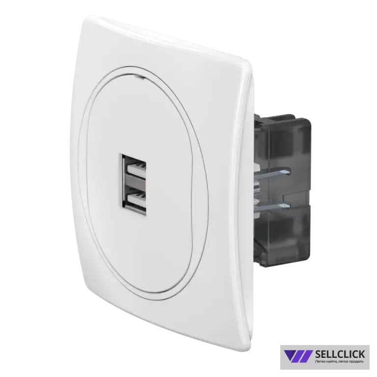 Розетка скрытой установки CADUCEUS ALING EON USB тип A для зарядки устройств, двойная, 2,1А, 5В=, 250В~