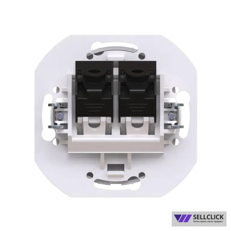 Встраиваемая двойная компьютерная розетка CADUCEUS ALING EON с модулями Keystone RJ45 8P8C, cat.5e, UTP, механизм