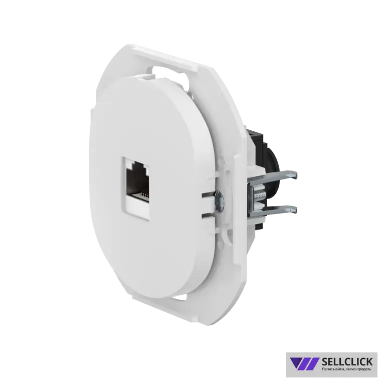 Розетка скрытой установки компьютерная CADUCEUS ALING EON с модулем Keystone RJ45 8P8C, cat.6A, FTP, механизм