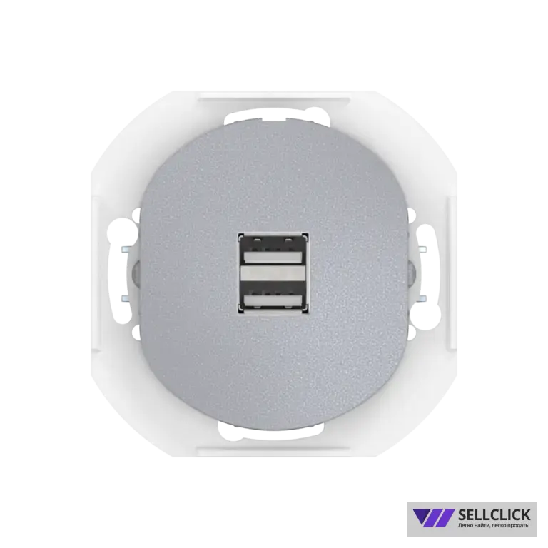 Розетка скрытой установки CADUCEUS ALING EON USB тип A для зарядки устройств, двойная, 2,1А, 5В=, 250В~, механизм