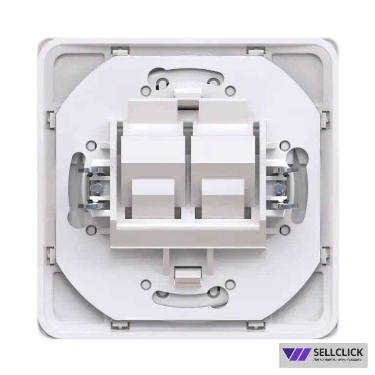 Розетка скрытой установки двойная телефонная CADUCEUS ALING EON с модулями Keystone 2хRJ12 6P4C