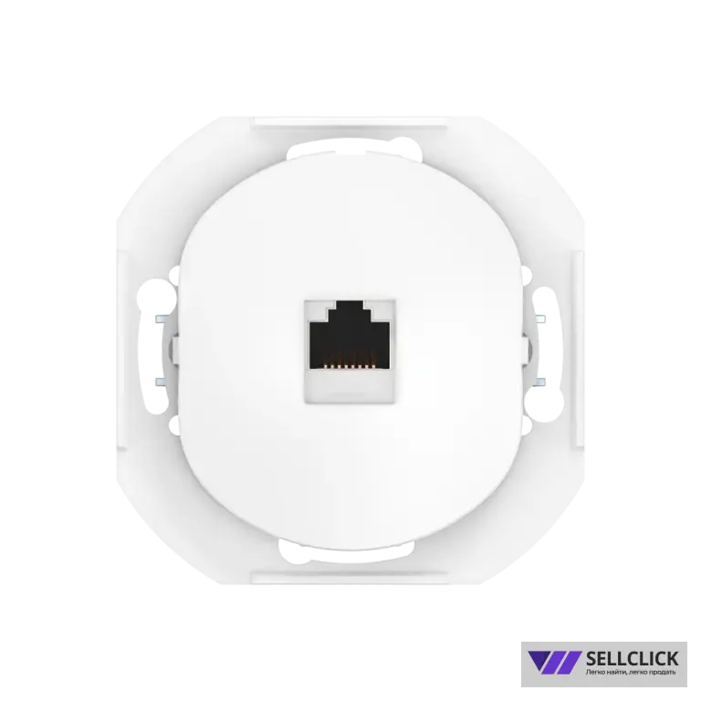 Розетка скрытой установки компьютерная CADUCEUS ALING EON с модулем Keystone RJ45 8P8C, cat.6A, FTP, механизм