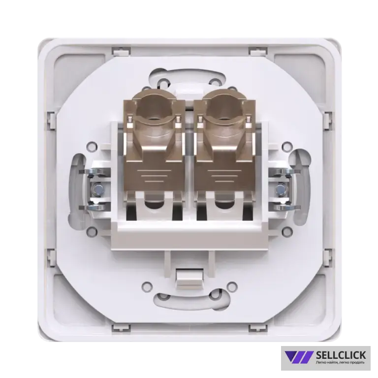Розетка скрытой установки двойная компьютерная CADUCEUS ALING EON с модулями Keystone RJ45 8P8C, cat.6, FTP