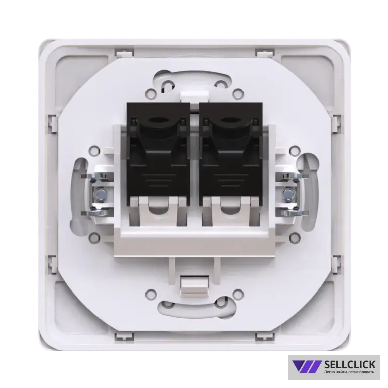 Розетка скрытой установки двойная компьютерная CADUCEUS ALING EON с модулями Keystone RJ45 8P8C, cat.6, UTP