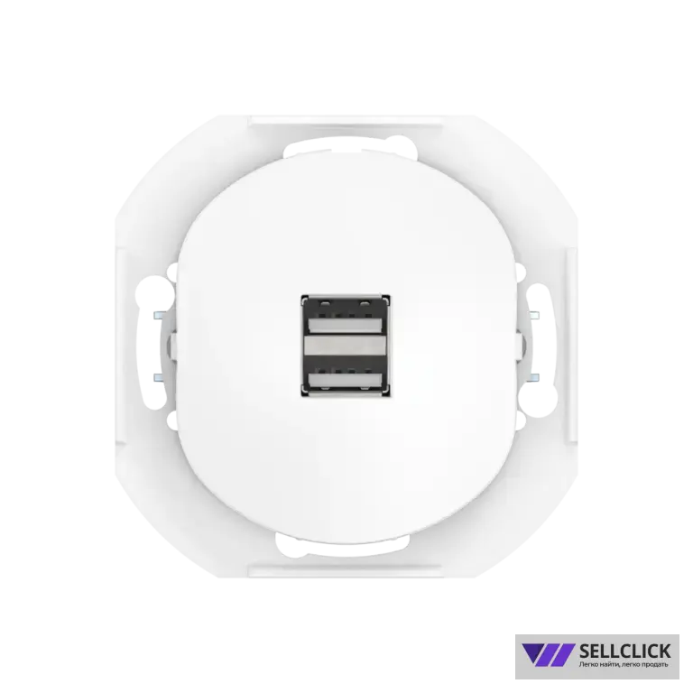 Розетка скрытой установки CADUCEUS ALING EON USB тип A для зарядки устройств, двойная, 2,1А, 5В=, 250В~, механизм